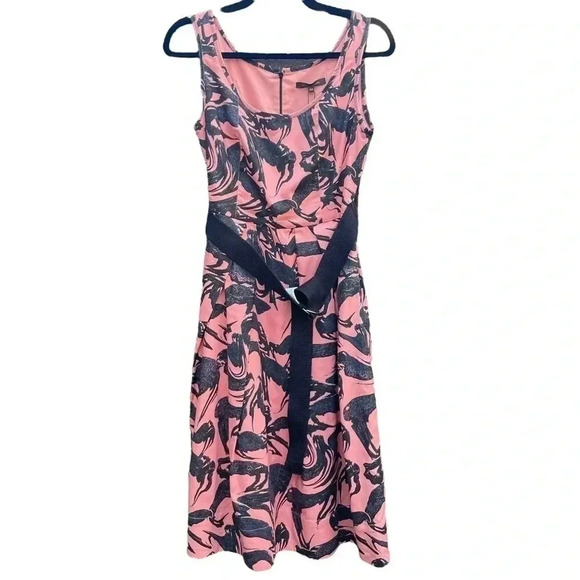 Adolfo Dominguez Pink Sleeveless Abstract Dress - Picture 1 of 7